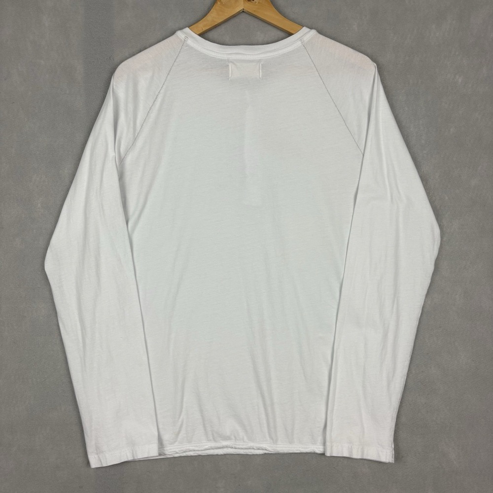 M. Singer Henley Shirt Men’s Medium White Long Sleeve Made In USA Thin Casual - Picture 6 of 9